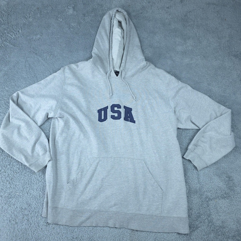 USA Olympic Hoodie Mens XL Gray Embroidered Pullover JCPenney Logo
